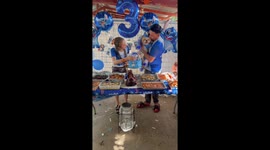 Pet dog is loving his extravagant cartoon-themed birthday party