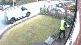 Amazon delivery mishap in Wakefield, West Yorkshire, England, UK