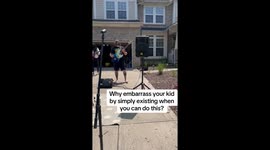 Dad’s rockin’ tradition with Alice Cooper prank sends son running on last day of school