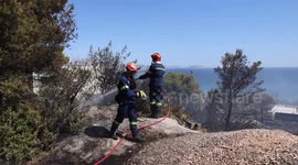 Greece: Firefighting efforts continue as wildfire rages in Koropi, Greece