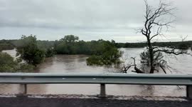 Texas Hill Country Flooding massive floods in Texas Hill Country. San Saba River, Camp Mystic Area