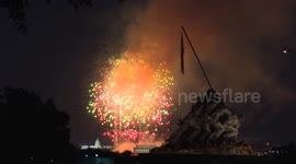US: Fireworks illuminate Iwo Jima Memorial on Independence Day