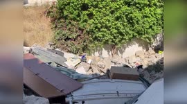 Firemen rescue resident, 60, from collapsed home in Italy