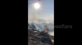 Türkiye: A burnt landscape after a wildfire in Izmir