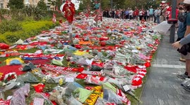 Another video of the floral tributes at Anfield after Dioga Jotas death.