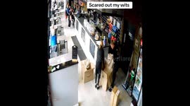 Hilarious prank: Girl jumps out of a carton box to scare boss