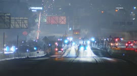 US, Los Angeles: Downtown Los Angeles Street Takeover Shuts Down 110 Freeway
