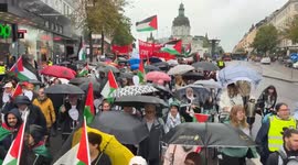 Sweden: Pro-Palestinian protest held in Stockholm against Israel's genocidal war on Gaza