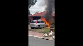 Car on Fire in Melbourne Australia