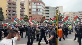 Germany: Berlin police block protesters marching in support of Palestine