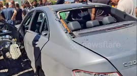 Lebanon: An Israeli drone targets a car at the Martyr Salah Ghandour roundabout, Bint Jbeil