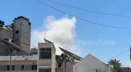 Israeli army hits market place in Gaza's Omar al-Mukhtar street
