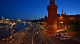 Russia: Cyclists join night ride festival in Moscow for Sports Day