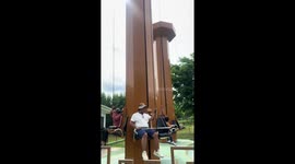 Rider confused by manual pulley ride in Lubao, Pampanga