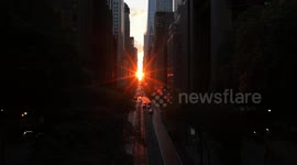 US: Spectacular sunset as ‘Manhattanhenge’ lights up New York skyline