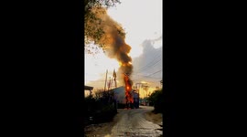 Electricity box explodes setting cables on fire in Vietnamese village