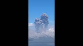 Mount Lewotobi volcano erupts sending ash towering over nearby homes