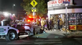 US, Los Angeles: Glendale Car Plows Into Storefront
