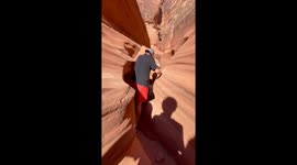Captivating tour through 'The Narrows' of Antelope Canyon, showcasing breathtaking rock walls