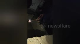 India: Social organisation rescued a dog fell into a pit under construction in Shahdol, Madhya Pradesh