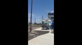 Helicopter Nosedives Into Dirt During Landing