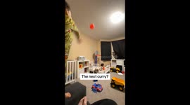 The next Steph Curry? Four-year-old sinks basketball shots from across room leaving mum shocked