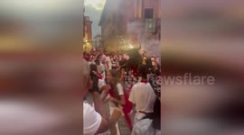 Bulls Set To Charge As San Fermin Festival Begins In Packed Pamplona Streets