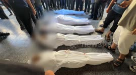 Seven Palestinians killed in Israeli airstrikes laid to rest in Gaza city