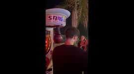 Comical fail as boy misses punching bag and drops his glasses mid-attempt