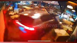 Customer banned from restaurant takes revenge by ramming car through front