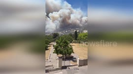 Airport closed as wildfire sends thick smoke into air near Marseille