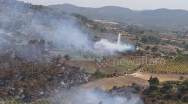 Syria: Drone footage captures areas damaged by forest fires in Syria's Latakia