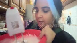 Hair tangled in mixer during baking mishap in Casablanca, Morocco