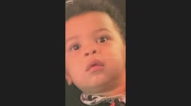 Little kid face is priceless as he goes through a car wash with mom
