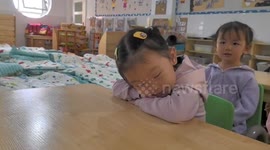 Sleepy Girl Tries to Interact in Class