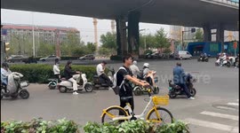 Bicycle Flies Away After Being Hit