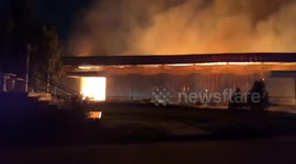 Fire tears through furniture warehouse in Thailand