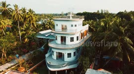 Retired sailor builds three-storey shaped like giant yacht to beat land sickness