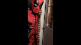 Boy dresses as Deadpool and surprises his best friend on her birthday