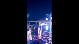 Russian boxer electrocuted when he climbs out of ring to celebrate