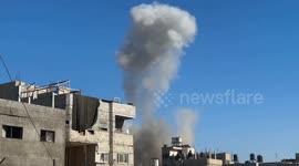 Israeli airstrikes hit residential building in Khan Younis, Gaza
