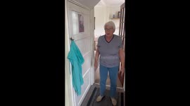 Surprise homecoming visit in Otterburn, Northumberland, England, UK