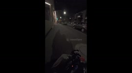 Drift cart crashes into car exiting garage in Melbourne, Australia