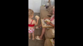 Little girl’s spider prank surprises her granny in Worcestershire, England, UK
