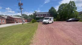 Mail mini truck driver delivery of mail in Bennington Vermont