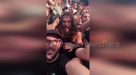 Jason Momoa jumps into mosh pit at Ozzy Osbourne farewell show