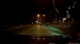 Pickup Loses Control and Crashes
