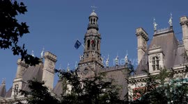 France: Courtyard of Paris historic city hall transformed into urban forest