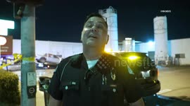 US, Los Angeles: Van Nuys Officer Needs Help Triggers Huge LAPD Response After Car Plows Into Building With Sound On Tape Part 3