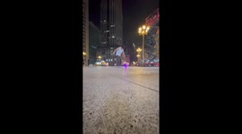 Boy Falls While Skateboarding